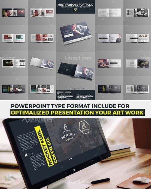 Multi Portfolio Print and Powerpoint,通用型商业画册模板(含PPT模板)